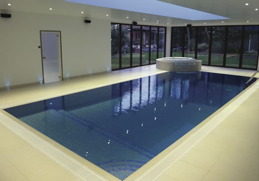 Tiled indoor pool